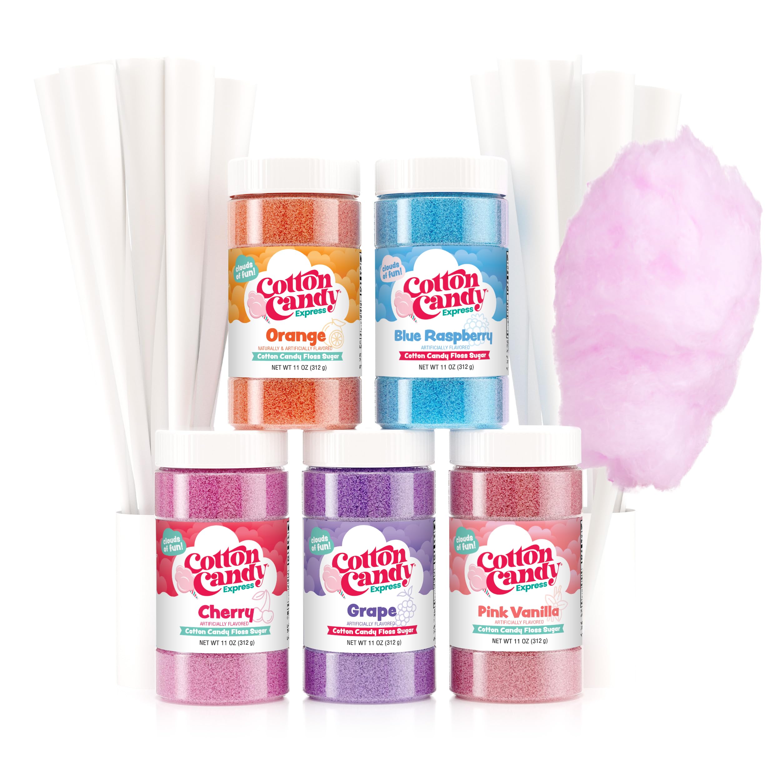 Amazon.com: Cotton Candy Express Floss Sugar Variety Pack with 5